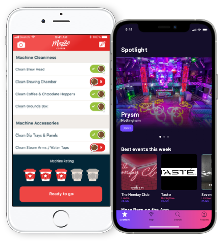 club global and mozzo coffee app
